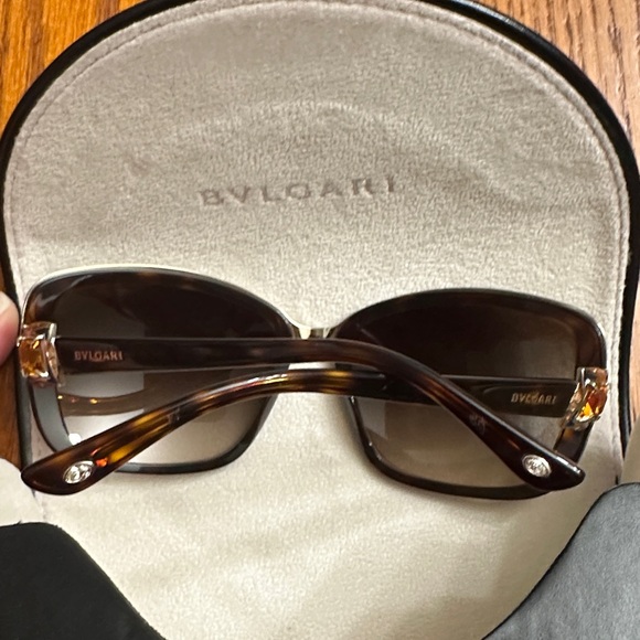 ⭐️BVLGARI 6060-B Vintage Butterfly Amber Swarovski Tortoise, Gradient Sunglasses - Picture 8 of 16